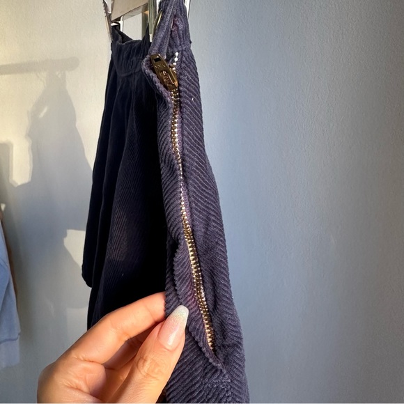 American Apparel Navy Blue Corduroy High Waist Mini Skater Skirt - Picture 6 of 6
